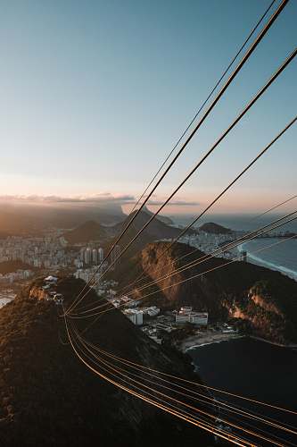 brazil view of cables connects to houses on top of the mountains scenery